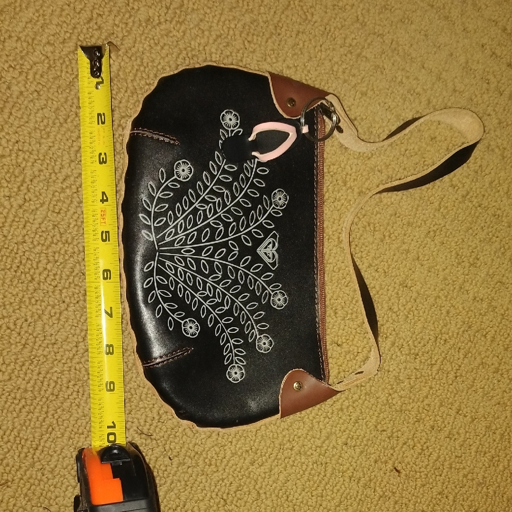 Black and Brown Roxy Pressed Flower Bag